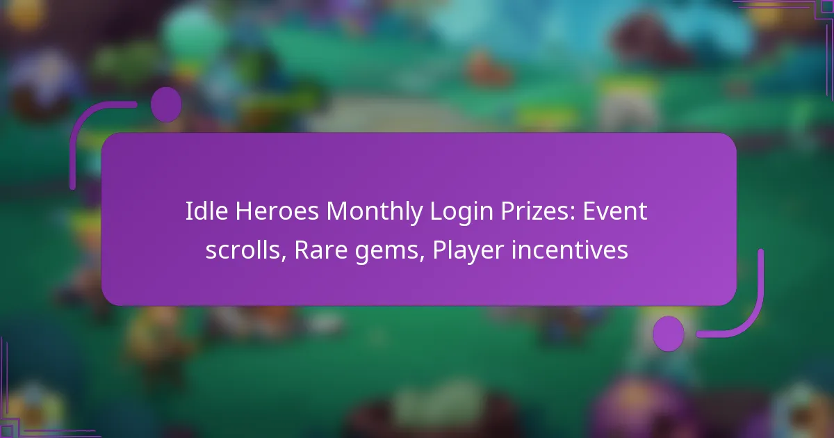 Idle Heroes Monthly Login Prizes: Event scrolls, Rare gems, Player incentives