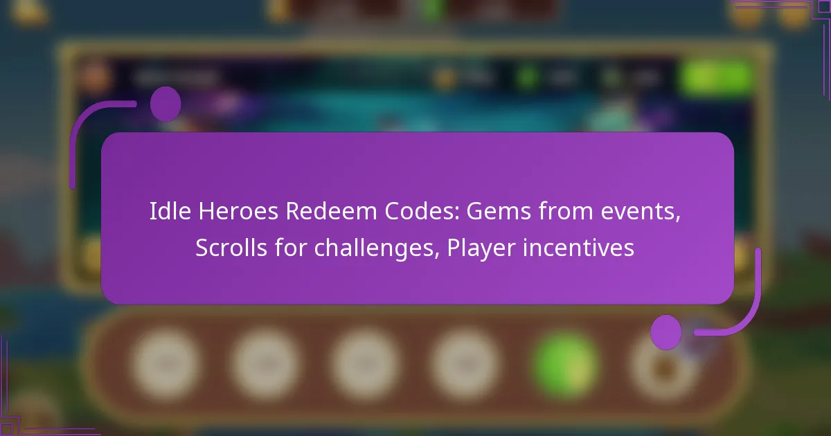Idle Heroes Redeem Codes: Gems from events, Scrolls for challenges, Player incentives
