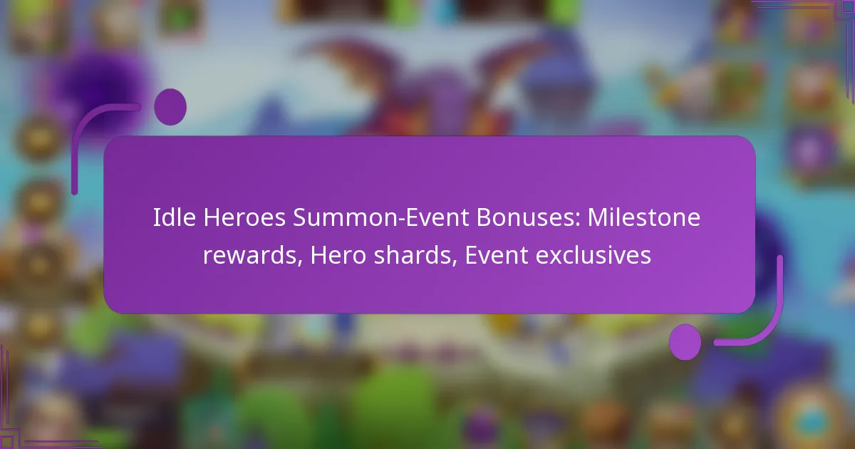 Idle Heroes Summon-Event Bonuses: Milestone rewards, Hero shards, Event exclusives