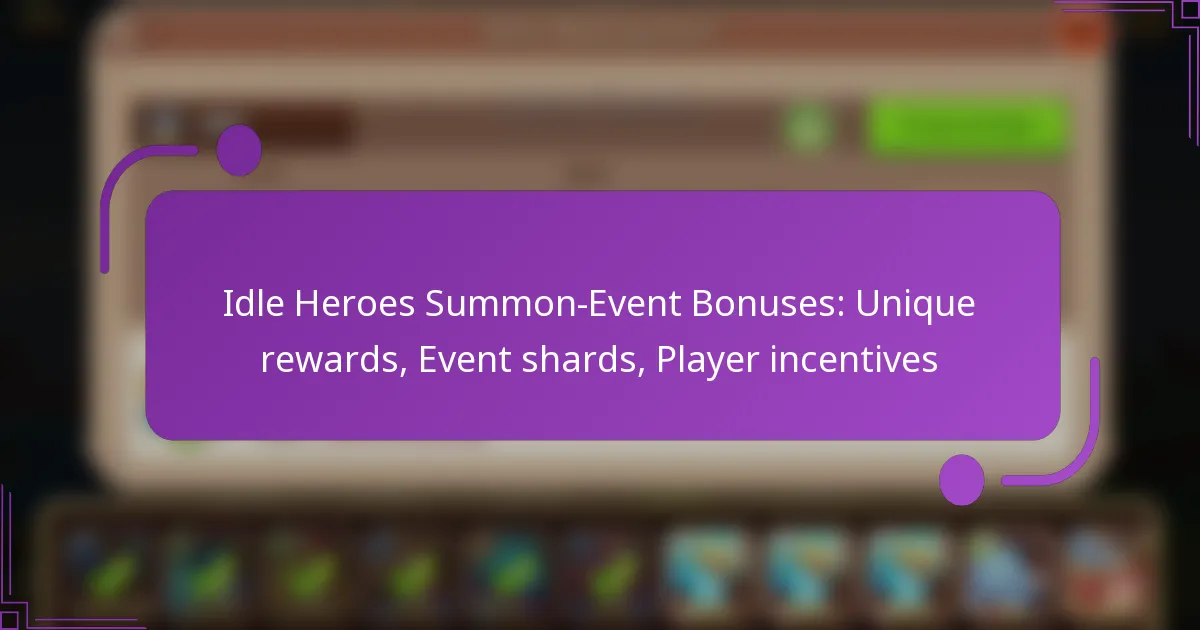 Idle Heroes Summon-Event Bonuses: Unique rewards, Event shards, Player incentives