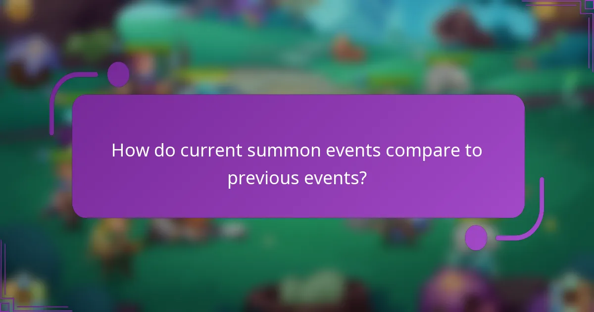 How do current summon events compare to previous events?
