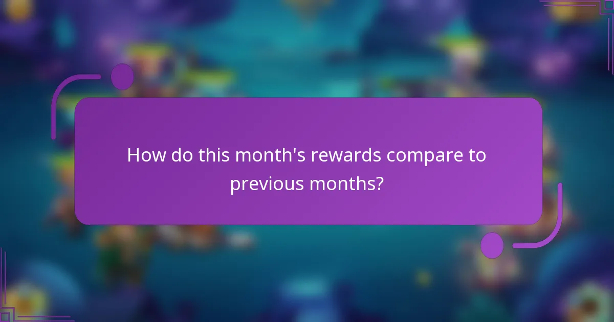 How do this month's rewards compare to previous months?