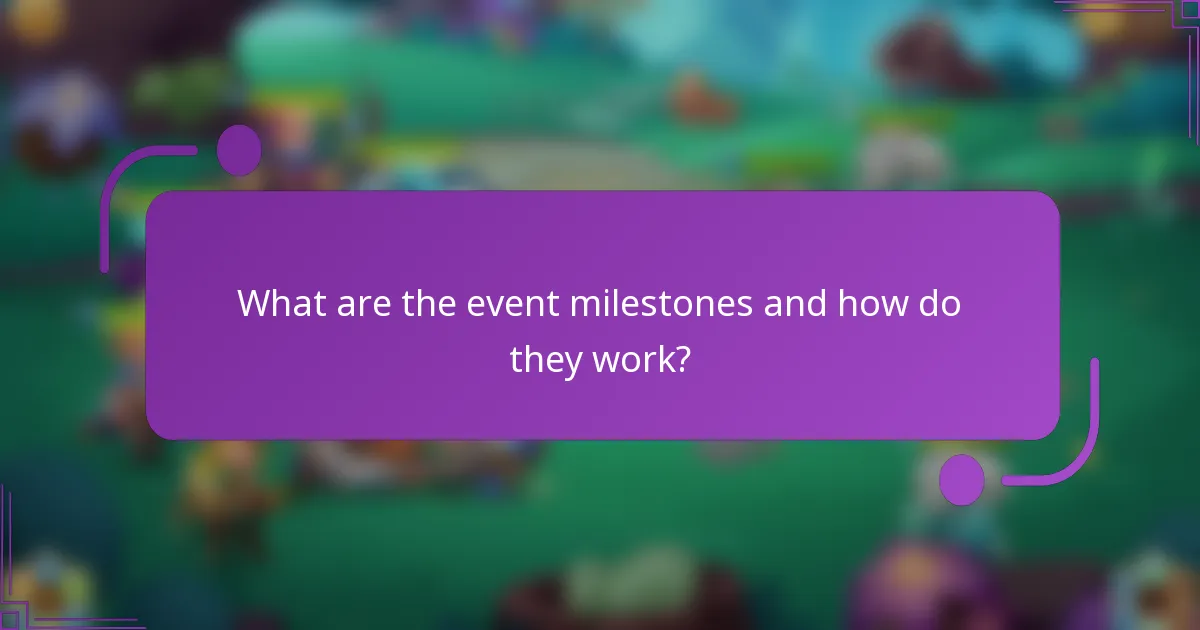 What are the event milestones and how do they work?