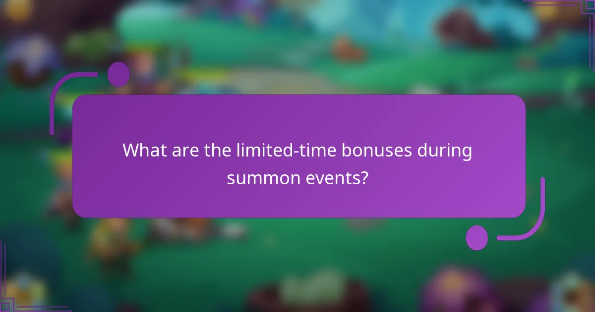 What are the limited-time bonuses during summon events?