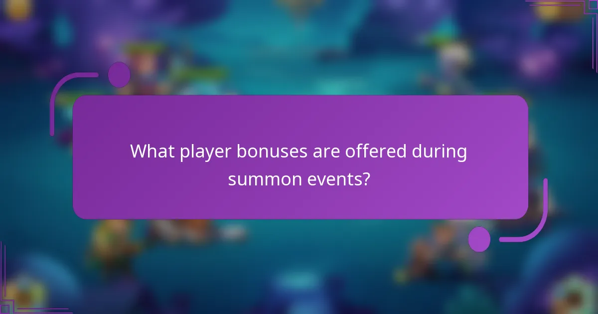 What player bonuses are offered during summon events?